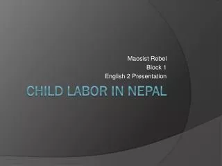 Child Labor in Nepal