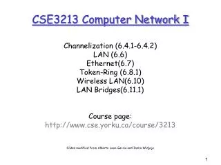 CSE3213 Computer Network I