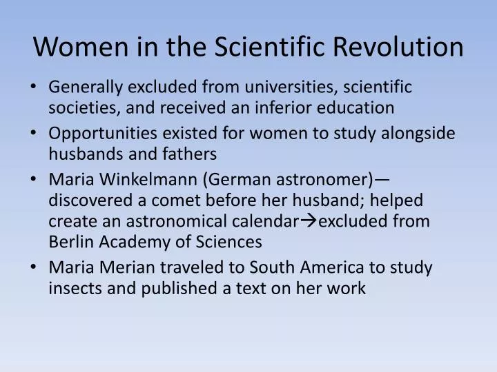 women in the scientific revolution