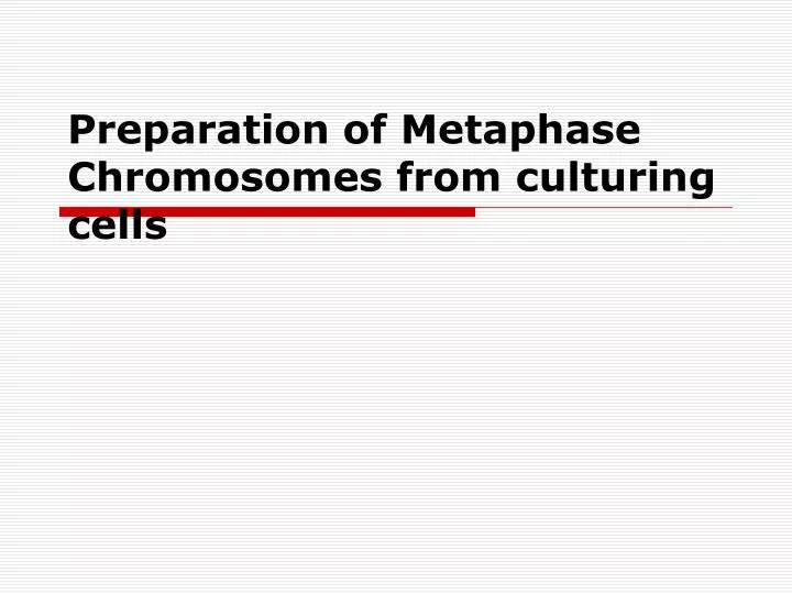 preparation of metaphase chromosomes from culturing cells