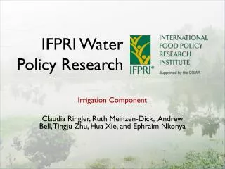 IFPRI Water Policy Research