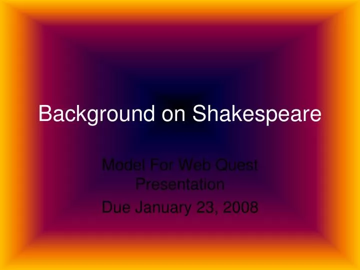 background on shakespeare