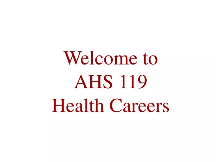 welcome to ahs 119 health careers