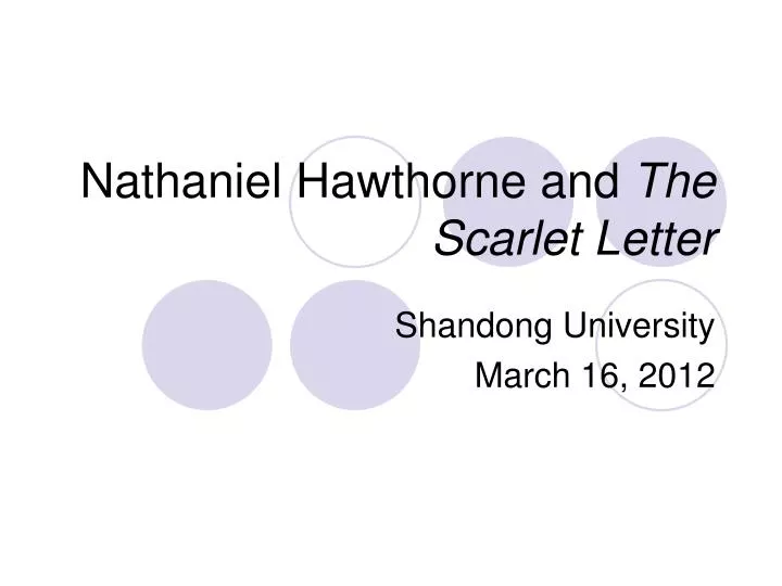 nathaniel hawthorne and the scarlet letter