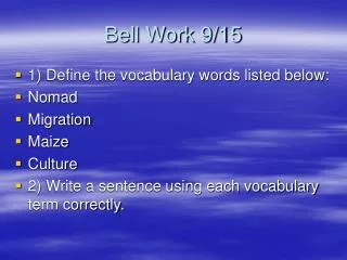Bell Work 9/15