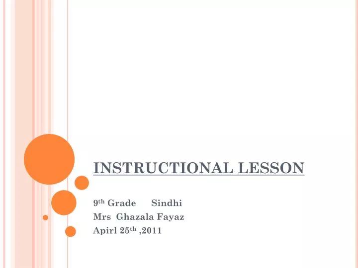 instructional lesson
