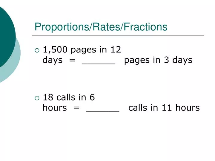 proportions rates fractions