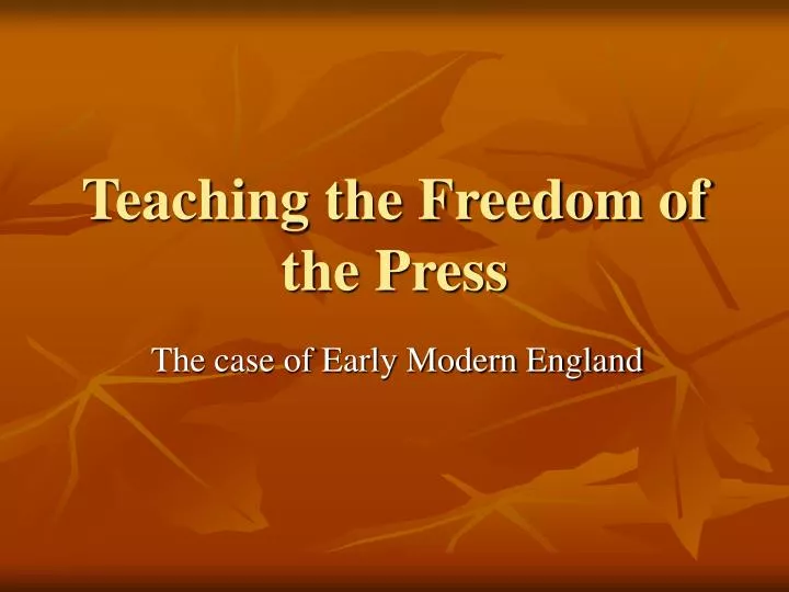 teaching the freedom of the press