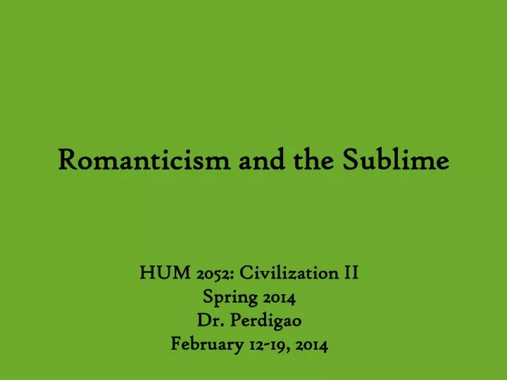 romanticism and the sublime