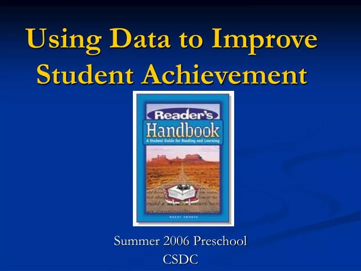 using data to improve student achievement