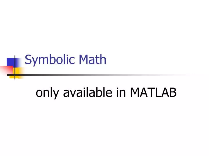 symbolic math