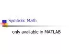 Symbolic Math - slide 1