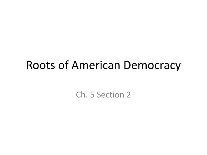 roots of american democracy