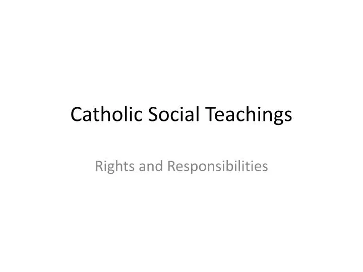 catholic social teachings