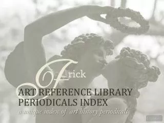 Art Reference Library Periodicals Index