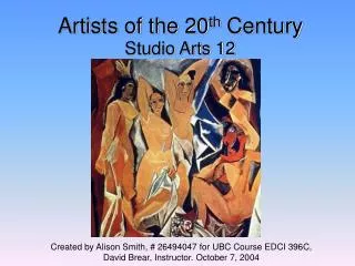 Artists of the 20 th Century