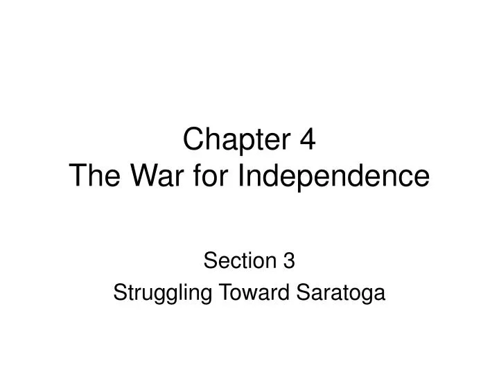 chapter 4 the war for independence