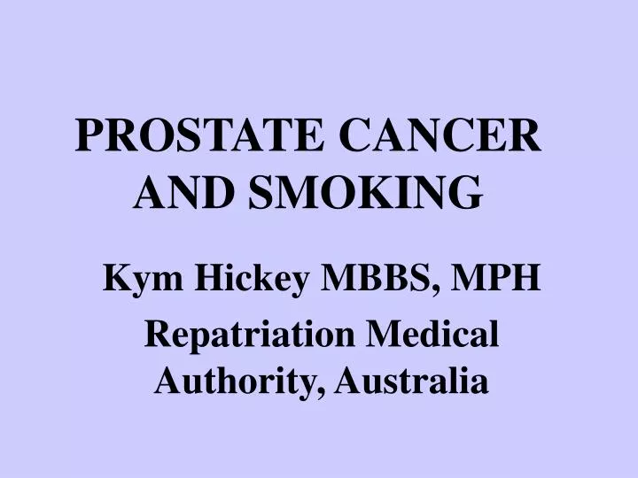 prostate cancer and smoking