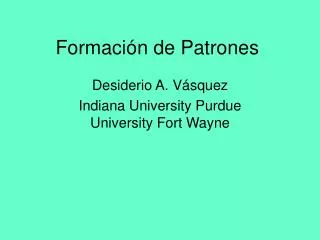 formaci n de patrones