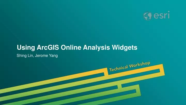 using arcgis online analysis widgets