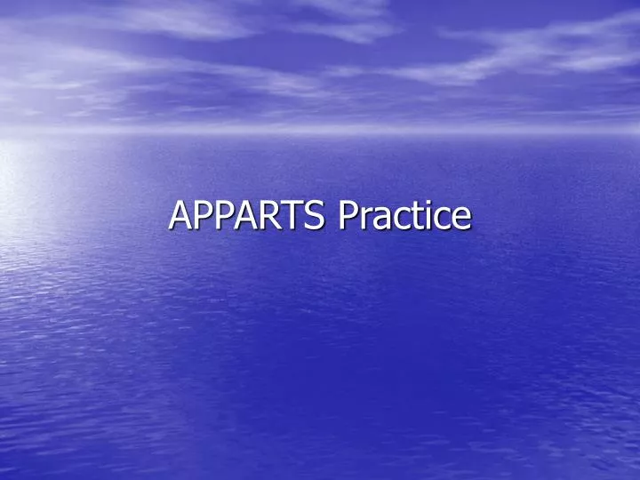 apparts practice