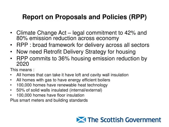 report on proposals and policies rpp