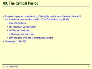 09. The Critical Period