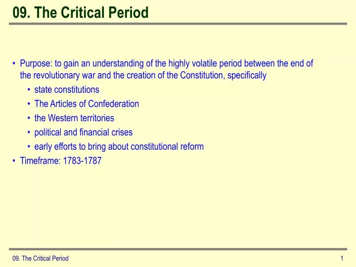 09 the critical period