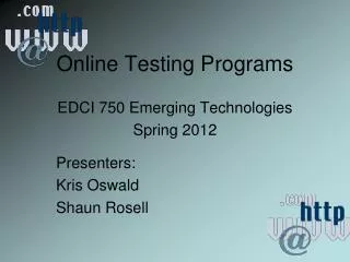 Online Testing Programs