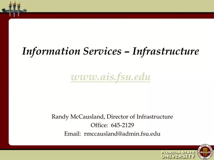 information services infrastructure www ais fsu edu