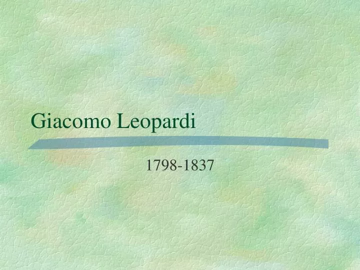 giacomo leopardi