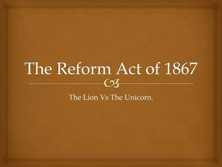 the reform act of 1867