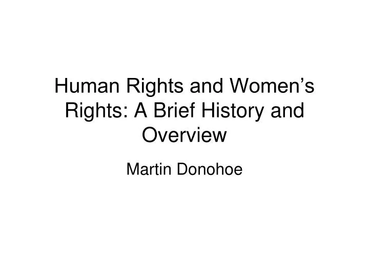 human rights and women s rights a brief history and overview