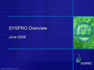 SYSPRO Overview