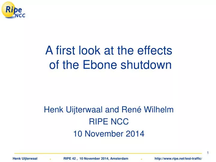 a first look at the effects of the ebone shutdown