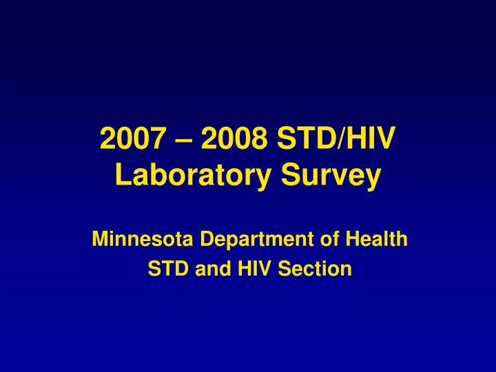 2007 2008 std hiv laboratory survey