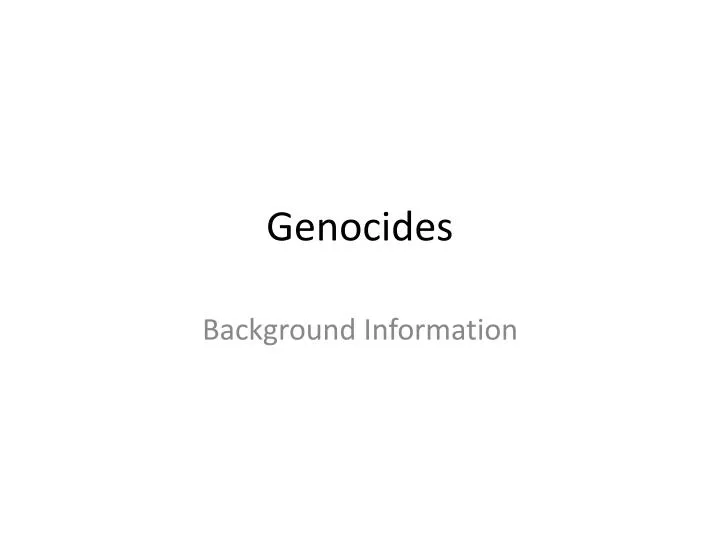 genocides