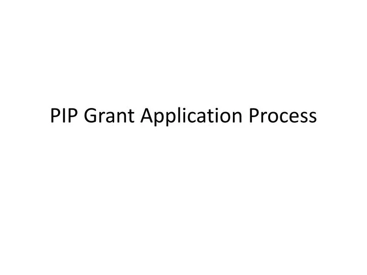pip grant application process