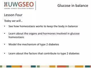 Glucose in balance