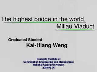 Graduated Student Kai- Hiang Weng