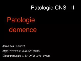 patologie cns ii