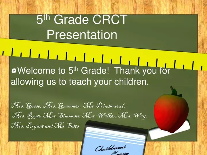 5 th grade crct presentation
