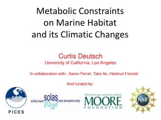 Metabolic Constraints on Marine Habitat and its Climatic Changes