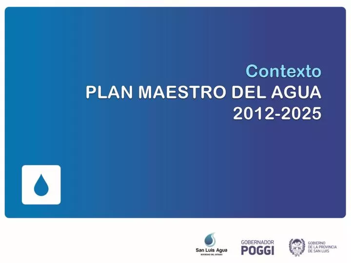 contexto plan maestro del agua 2012 2025