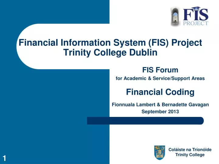 financial information system fis project trinity college dublin
