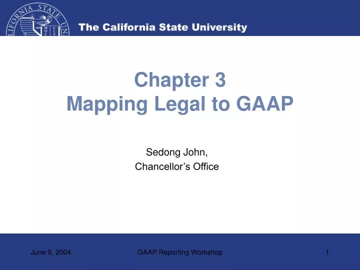 chapter 3 mapping legal to gaap