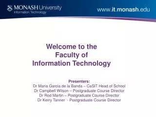 Welcome to the Faculty of Information Technology