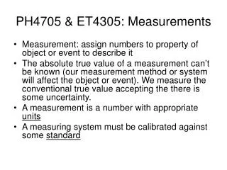 PH4705 &amp; ET4305: Measurements