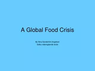 A Global Food Crisis