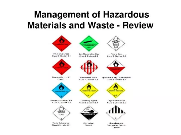 management of hazardous materials and waste review